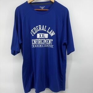 Bundle of 2 Champion Federal Law Enforcement Training Shirts Size 2XL and Small